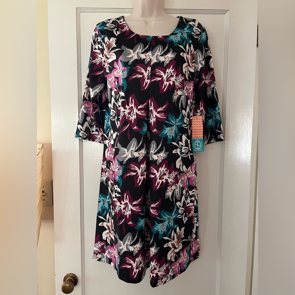 Tracy Negoshian Black Floral Dress